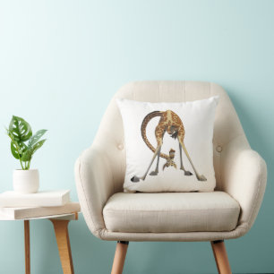 Cojín Decorativo Dibujo de Jirafa Divertida – Diseño de Animal Lind