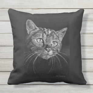 Cojín Decorativo Dibujo de la cara del gato