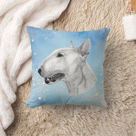 Cojín Decorativo Dibujo de lápiz de Bull Terrier