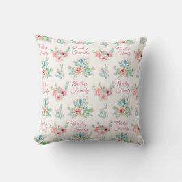 Cojín Decorativo Dibujo De Mano De Agua Cacti Exótico Con Flores