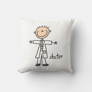 Cojín Decorativo Dibujo de médico en palitos