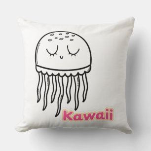 Cojín Decorativo Dibujo de Medusa Kawaii Adorable
