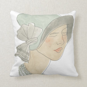 Cojín Decorativo Dibujo de moda - Mujer con Gorra
