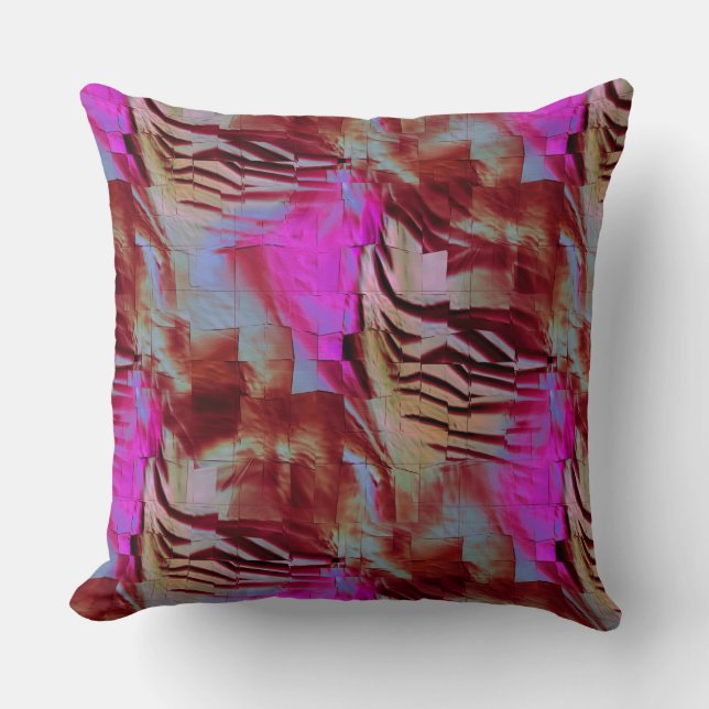 Cojín Decorativo Dibujo de mosaico abstracto de rosa rústico y oxid (Anverso)