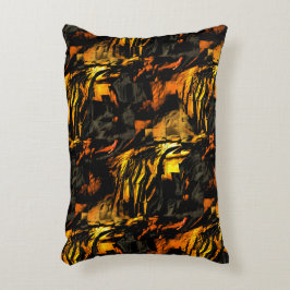 Cojín Decorativo Dibujo de mosaico abstracto, dorado y quemado muy 