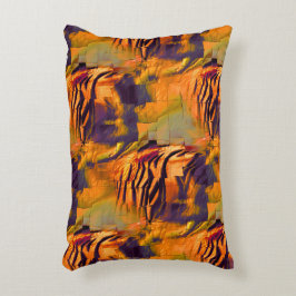 Cojín Decorativo Dibujo de mosaico abstracto manchado, oro quemado 