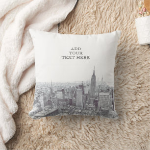 Cojín Decorativo Dibujo de paisaje de la ciudad de Nueva York perso
