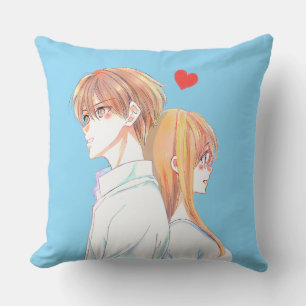 Cojín Decorativo Dibujo de pareja de anime lindo amor
