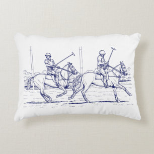 Cojín Decorativo Dibujo de partido de polo estilizado vintage #2 az