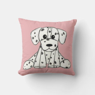 Cojín Decorativo Dibujo de perro de peluche dálmata contorno simple