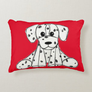 Cojín Decorativo Dibujo de perro de peluche dálmata contorno simple