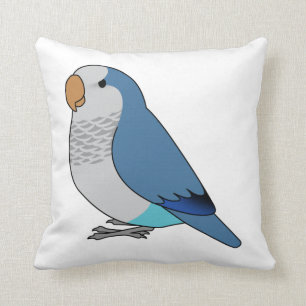 Cojín Decorativo Dibujo de personalizado de loro de cuáquer azul f