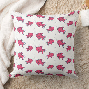 Cojín Decorativo Dibujo de Pez Rosa Lindo
