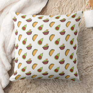 Cojín Decorativo Dibujo de Taco y Guacamole Adorable