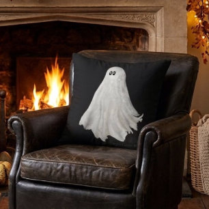 Cojín Decorativo Dibujo Divertido del Fantasma de Halloween Pasado