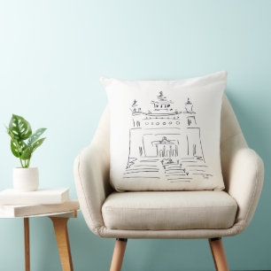 Cojín Decorativo Dibujo esquemático de un templo budista