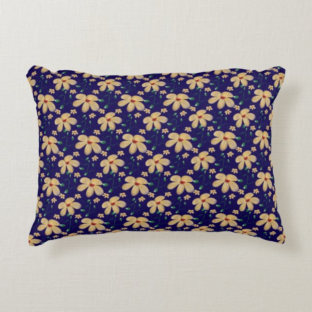 Cojín Decorativo Dibujo floral amarillo (Anverso)