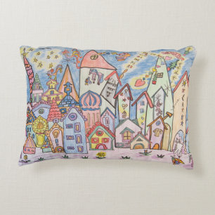 Cojín Decorativo dibujo infantil de la ciudad