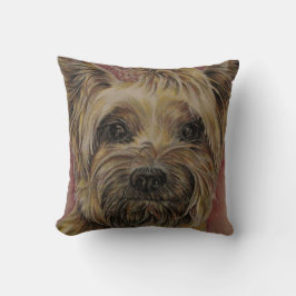 Cojín Decorativo Dibujo lindo de Yorkie feliz sedoso