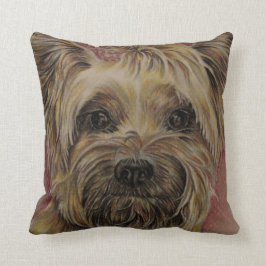 Cojín Decorativo Dibujo lindo de Yorkie feliz sedoso