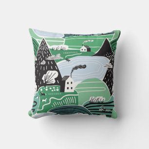 Cojín Decorativo Dibujo manual de ilustraciones gráficas abstractas