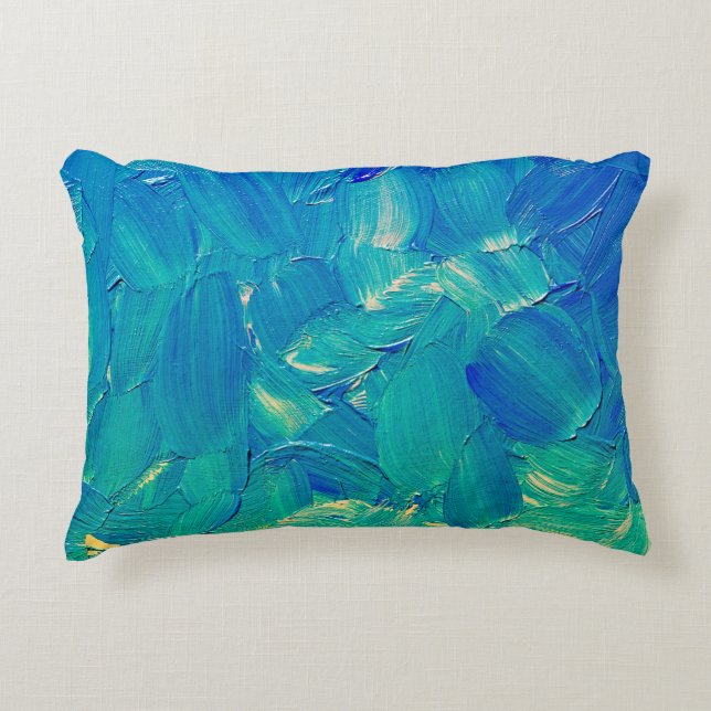 Cojín Decorativo Dibujo manual de pintura al óleo, manchas de pintu (Anverso)