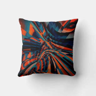 Cojín Decorativo Dibujo naranja de cuadrados alineados sobre base t