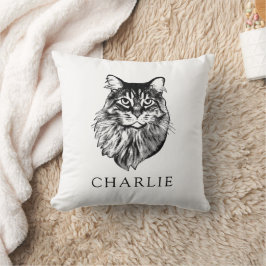 Cojín Decorativo Dibujo personalizado de Maine Coon Cat