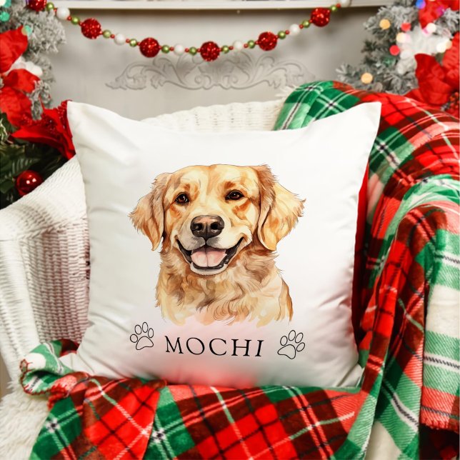 Cojín Decorativo Dibujo personalizado de mano de perro con recupera (Subido por el creador)