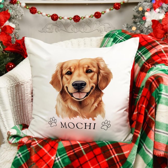 Cojín Decorativo Dibujo personalizado de mano de perro con recupera (Subido por el creador)