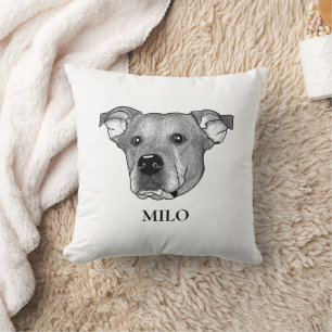 Cojín Decorativo Dibujo personalizado de mano de perro pastelero