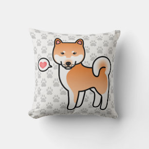 Cojín Decorativo Dibujo Rojo Shiba Inu Amor