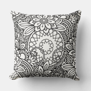 Cojín Decorativo Dibujos abstractos en blanco y negro