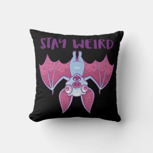 Cojín Decorativo Dibujos animados de murciélago vampiro albino extr