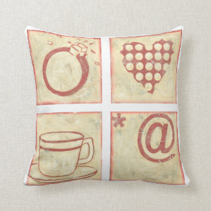 Cojín Decorativo Dibujos de bloques de madera para el corazón y el 