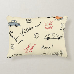 Cojín Decorativo Dibujos de coches sin problemas: Hoja de cama para