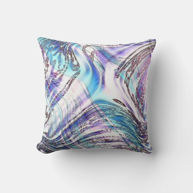 Cojín Decorativo Dibujos de ostión azul, cruzados y torcidos (Anverso)