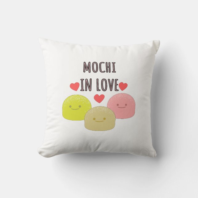 Cojín Decorativo Dibujos de Personalizados de Mochi Cute (Anverso)