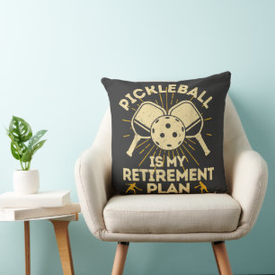 Cojín Decorativo Dibujos Divertidos de Pickleball Mi Plan de Jubila