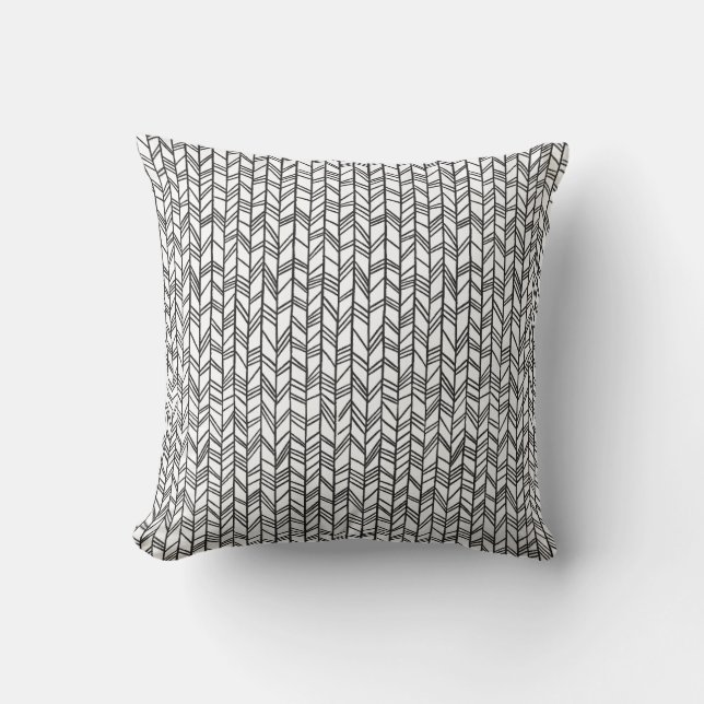 Cojín Decorativo Dibujos en blanco y negro (Anverso)