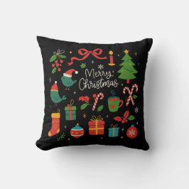 Cojín Decorativo Dibujos Navideños Minimalistas Elegantes a Mano