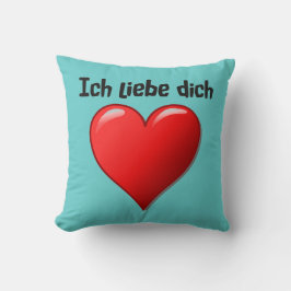 Cojín Decorativo Dich del liebe de Ich - te amo en alemán