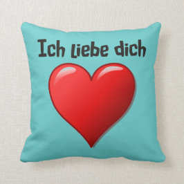 Cojín Decorativo Dich del liebe de Ich - te amo en alemán