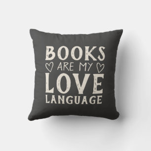 Cojín Decorativo Dicho divertido libresco tipografía carbón