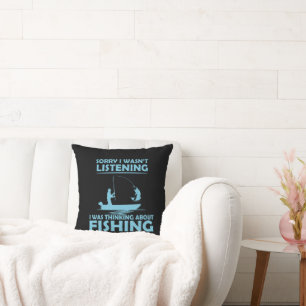 Cojín Decorativo Dichos divertidos de pescadores amantes de la pesc