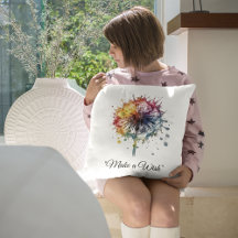 Diente de león en acuarela vibrante, personalizado