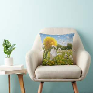 Cojín Decorativo Diente de León Estornudando en Pañuelo
