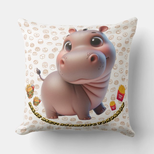 Cojín Decorativo Dieta retardada: Comenzando Mañana (Anverso)