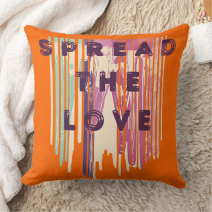 Cojín Decorativo Difundir El Amor Mezcla Colores Citas Positivas