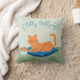 Cojín Decorativo Dilly Dallying Naranja Cat